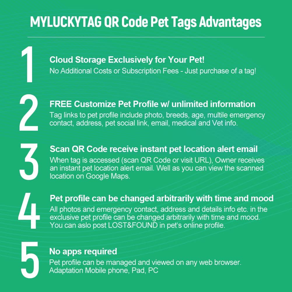 Stainless Steel QR Code Dog Tags - Scan QR for Instant Pet Location Alerts